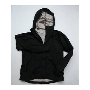 women's LL BEAN full zip hooded windbreaker, small, black